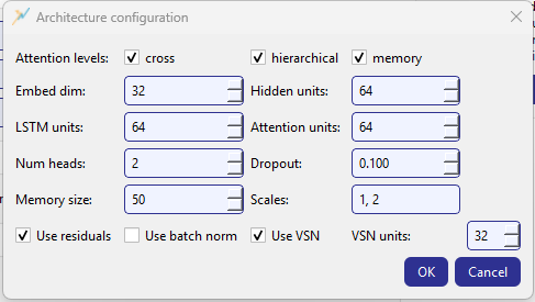 GeoPrior-3.0 Forecaster screenshot Setup architecture config dialog